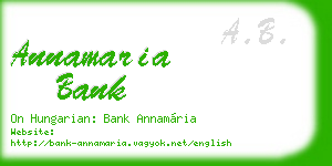 annamaria bank business card